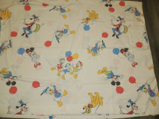 Vtg Walt Disney Productions Mickey Minnie Mouse Balloon Twin Flat Bed Sheet