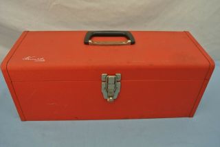 Vintage Kennedy 19 " Red Tool Box W/ Handle Hand Carrying