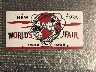 Vintage 1964 York Worlds Fair License Plate,  This Is A Vanity Plate