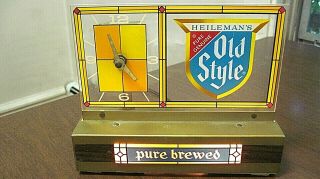 Vintage Heileman Old Style Beer Lighted Cash Register Clock Sign 1960/70