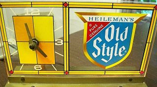 Vintage Heileman Old Style Beer Lighted Cash Register Clock Sign 1960/70 2