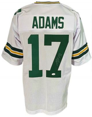 Green Bay Packers Davante Adams Autographed Pro Style White Jersey Jsa Authen.