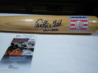 Carlton Fisk Hof 2000 Cooperstown Hof Bat Signed Auto Red Sox Jsa