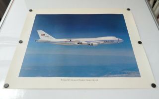 Vintage Boeing 747 Advanced Tanker Art Poster Airplane U.  S.  Air Force Jet Plane