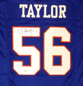 York Giants Lawrence Taylor Autographed Signed Blue Jersey Beckett 181095
