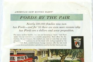 Vintage 1955 Ford Print Ad 