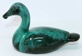 Vintage Blue Mountain Pottery Canada Sitting Duck,  Blue - Green,  6 1/2 " Long Vguc