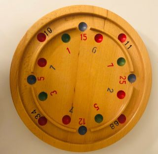 German Roulette Table Game Wooden Board And Only Few Balls Vintage