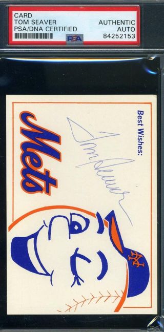 Tom Seaver Psa Dna Autograph Hand Signed 1970`s Mets Card