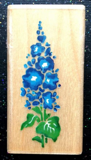 Vintage Rubber Stamp " Spring Stalk Flowers " By Stampendous 2 1/2 X 1 1/4 "