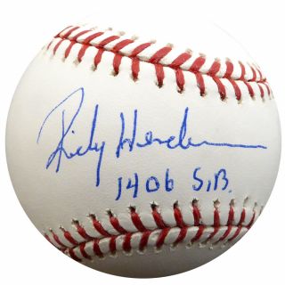 Rickey Henderson Autographed Mlb Baseball A 