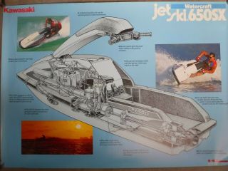 Vintage Kawasaki Jet Ski 650sx Cut Away Poster