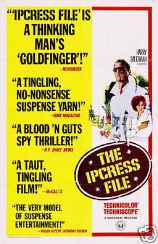 The Ipcress File Michael Caine Vintage Movie Poster