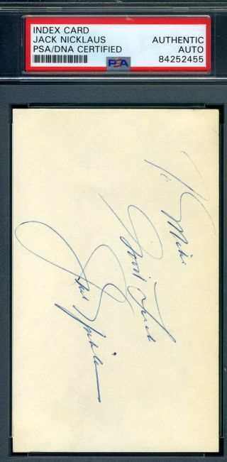 Jack Nicklaus Psa Dna Hand Signed 3x5 Index Card Autograph