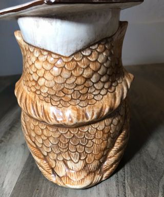 Treasure Craft Ceramic Vtg Owl With Mortar Graduation Cap Coin Bank Collectible 3
