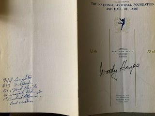 Nff 1974 Awards Dinner Program Autograph By Woody Hayes And Mel Triplett