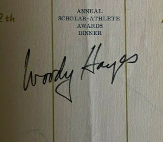 NFF 1974 Awards Dinner program autograph by Woody Hayes and Mel Triplett 2