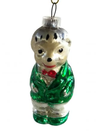 Austria Vintage Glass Christmas Ornament Figural Animal Skunk Hedgehog Chipmunk