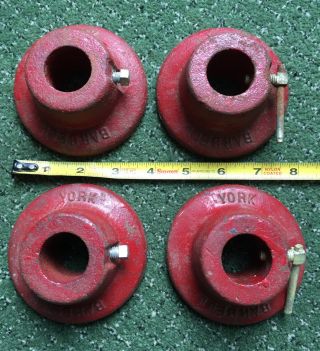 4 Vtg York Barbell Weight Collars For 1 " Barbell 2.  5 Lbs 3 3/4” Width Heavy Duty