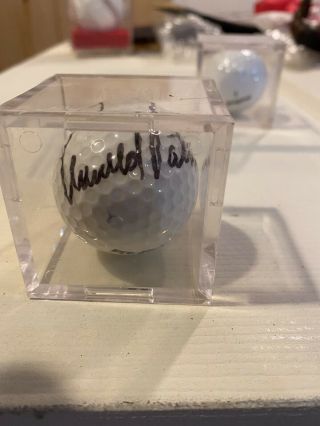Arnold Palmer Signed Golf Ball In Cube