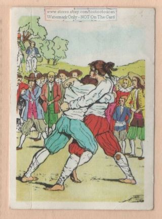 Gouren Lutte Bretonne Style Wrestling France Sport Vintage Trade Ad Card
