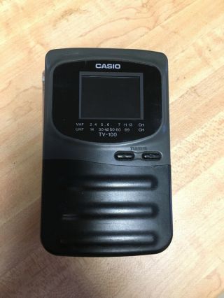 Vintage Casio Tv - 100 Portable Hand - Held Analog Tv Vhf/uhf
