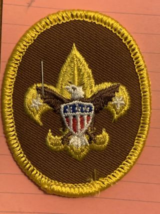 Vintage Boy Scouts Of America Bsa Tenderfoot Rank Patch Insignia Badge Brown