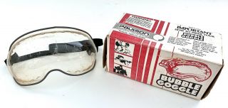 •vintage Bubble Goggles W/box•clear•cafe Racer•brat Style•harley•biker•rat Rod•