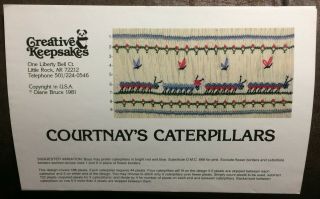 Courtnay’s Caterpillars Vintage 1981 Creative Keepsakes Smocking Plate Euc