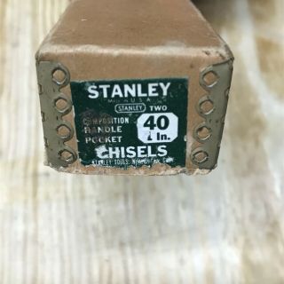 NIB Vintage Stanley 1/2  No.  40 Everlasting Bevel Edge Paring Chisel Box 2