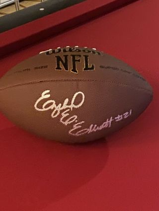 Ezekiel Elliott Signed Autographed Wilson Nfl Football Dallas Cowboys W/coa