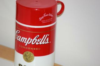 1998 Vintage Campbell ' s Soup Can - Tainer Insulated Hot Food Thermos Container EUC 2