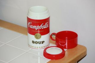 1998 Vintage Campbell ' s Soup Can - Tainer Insulated Hot Food Thermos Container EUC 3
