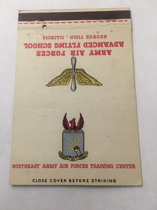 Vintage Matchbook Cover Matchcover Us Army Air Force School George Field Il
