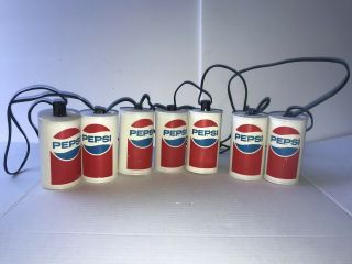 Vintage Plastic Pepsi Cola Can String Light Set Patio / RV Camping Lighting 2
