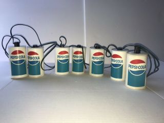 Vintage Plastic Pepsi Cola Can String Light Set Patio / RV Camping Lighting 3