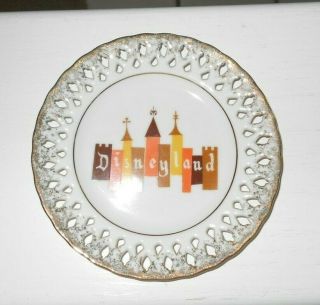 Vintage Disneyland Walt Disney Productions 6 " Souvenir Plate Castle First Mark