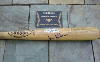Signed Boston Red Sox Rangers Ian Kinsler Game Bat 2018 Ws Champ Proof