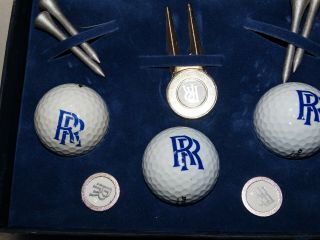 Vintage Rolls Royce Golf Set 3 Balls 2 Ball Markers Divot Tool,  Tees And Box