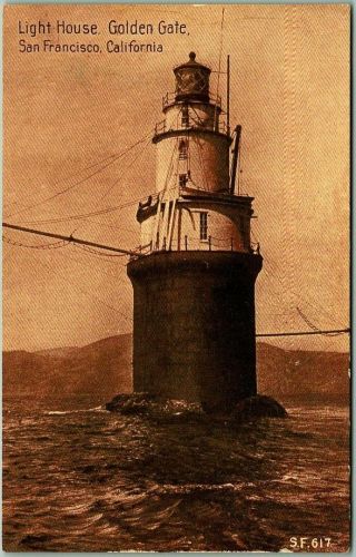 Vintage San Francisco Ca Lighthouse Postcard " Light House - Golden Gate " / Cvc