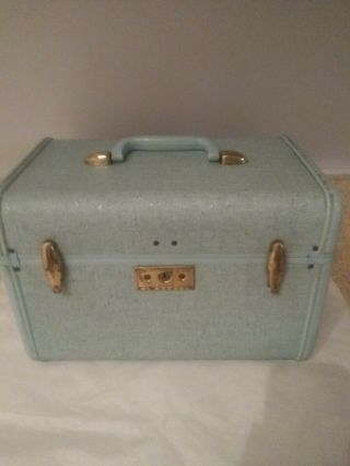 Vintage Samsonite Streamlite Luggage Key Blue Train Makeup Case Shwayder Bros