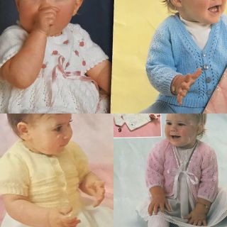 3 Vintage Patons Baby Knitting Pattern Books Matinee Romper Dress