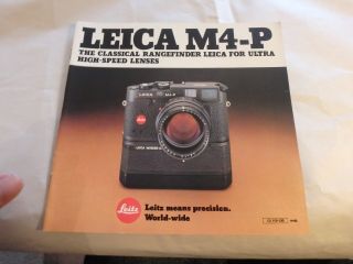 Nn - Vintage Photography Brochure - Leica Cameras - M4 - P - 24 Pages - 1980