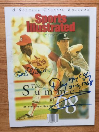 Bob Gibson Denny Mclain Signed Sports Illustrated 719/93 Mlb Nl Cy Young Hof Wow