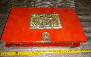 ☆vintage Reliable Automatic Fire Sprinkler Red Steel Box Mt Vernon Ny W/wrench