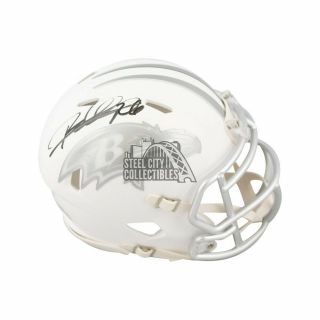 Rod Woodson Autographed Baltimore Ravens Ice Mini Football Helmet - Bas
