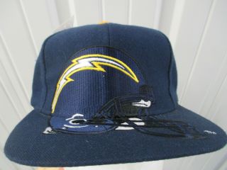 Vintage Ajd Nfl San Diego Chargers Sewn Helmet Blue Snapback Cap/hat 90s
