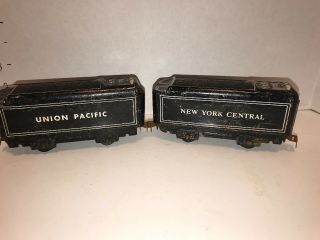 Vtg 1950’s Marx Tin Litho O Scale Union Pacific & York Central Tenders G47