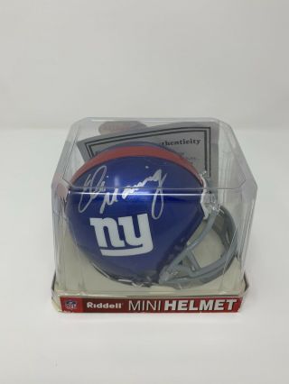 Nfl Eli Manning York Giants Signed Mini Helmet With C0a