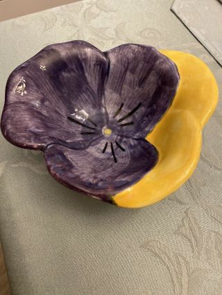 Vintage Large Stangl Flower Ceramic Usa Deep Dish Bowl Made In Nj